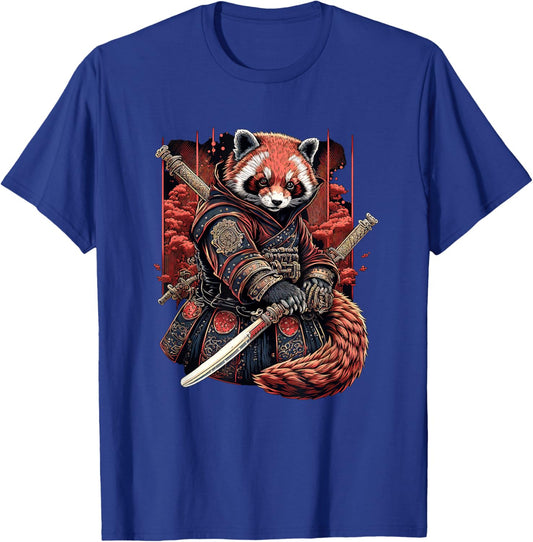 Red Panda Samurai Warrior Japanese Art T-Shirt - T-Shirt | Royal