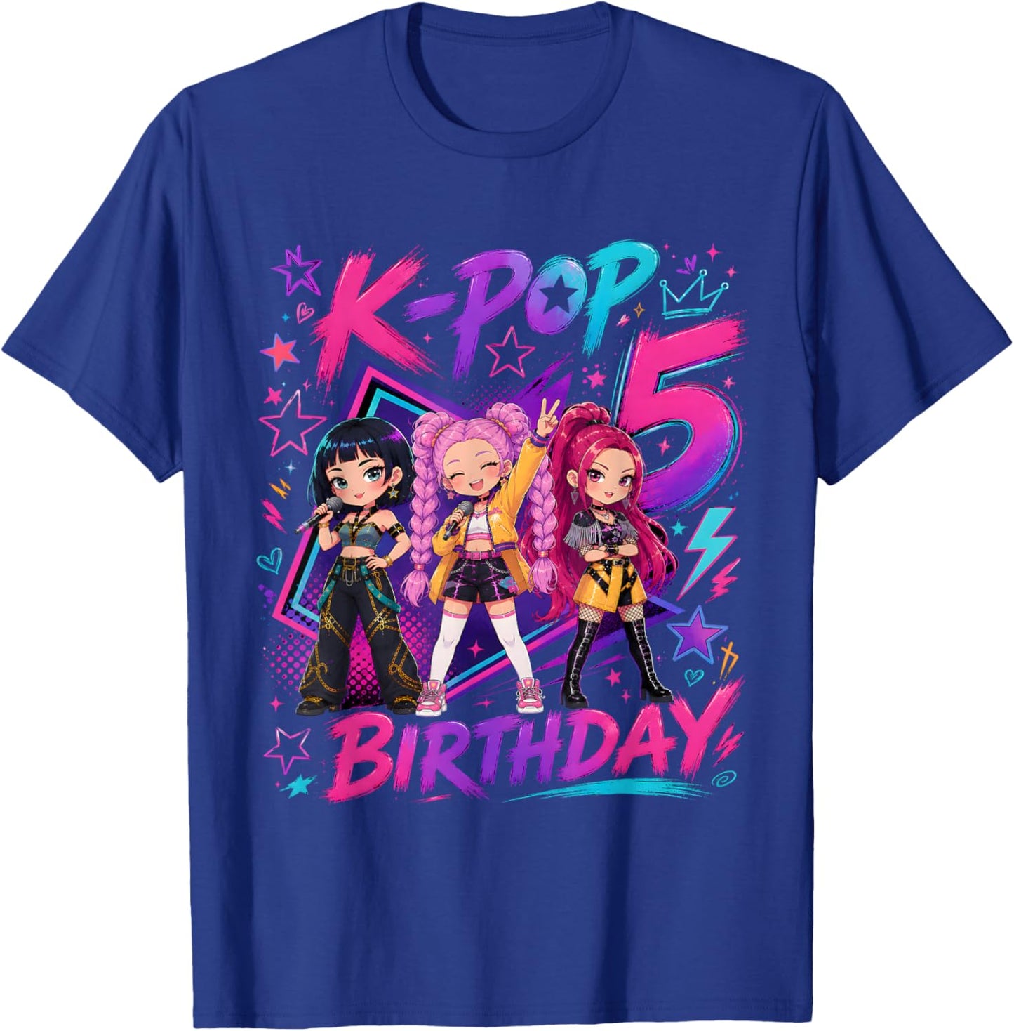 Kids It's My 5th K Pop Birthday Girl 5 Year Old K-Pop Bday T-Shirt - T-Shirt | Royal