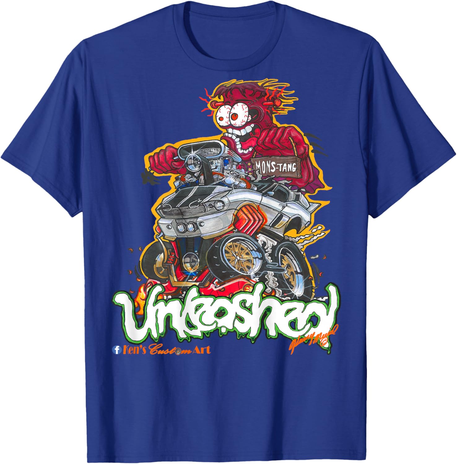 67 GT500 MONS-Tang Hot Rod Unleashed (Design on Back) T-Shirt - T-Shirt | Royal