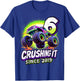 Birthday Monster Truck 6 year Old Boys 6th Party Born 2019 T-Shirt - T-Shirt | Royal