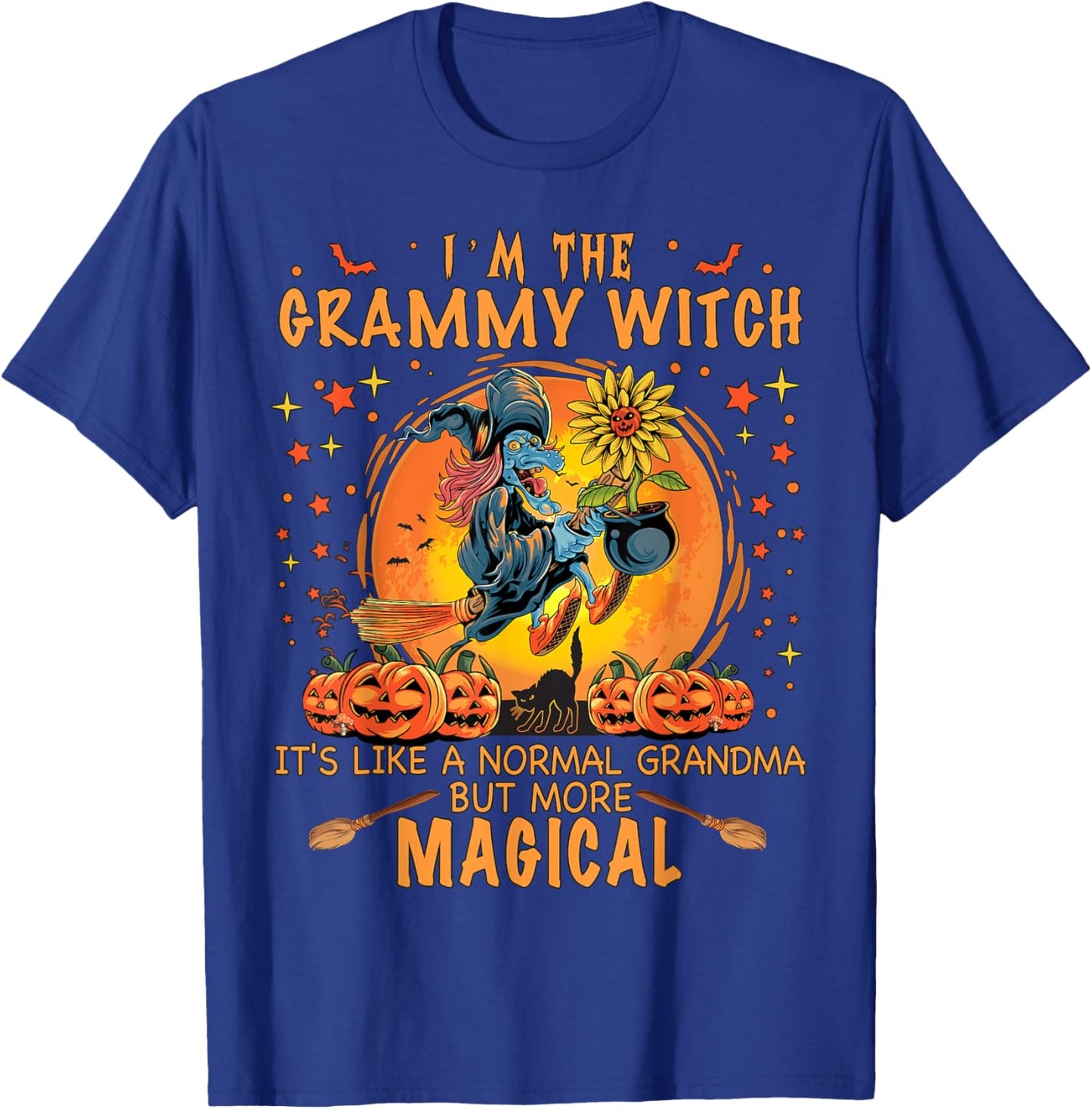 I'm The Grammy Witch Like A Normal Grandma Sunflower Pumpkin T-Shirt - T-Shirt | Royal