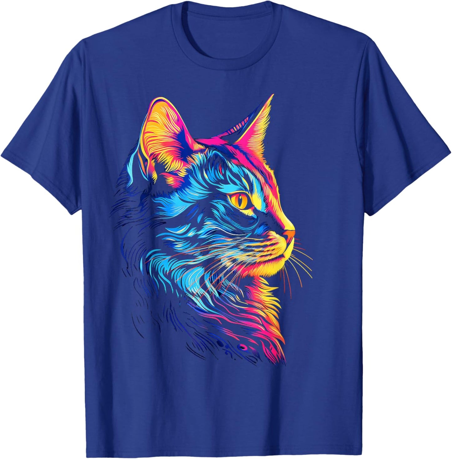 Cat Graphic Pet Art Cat T-Shirt - T-Shirt | Royal