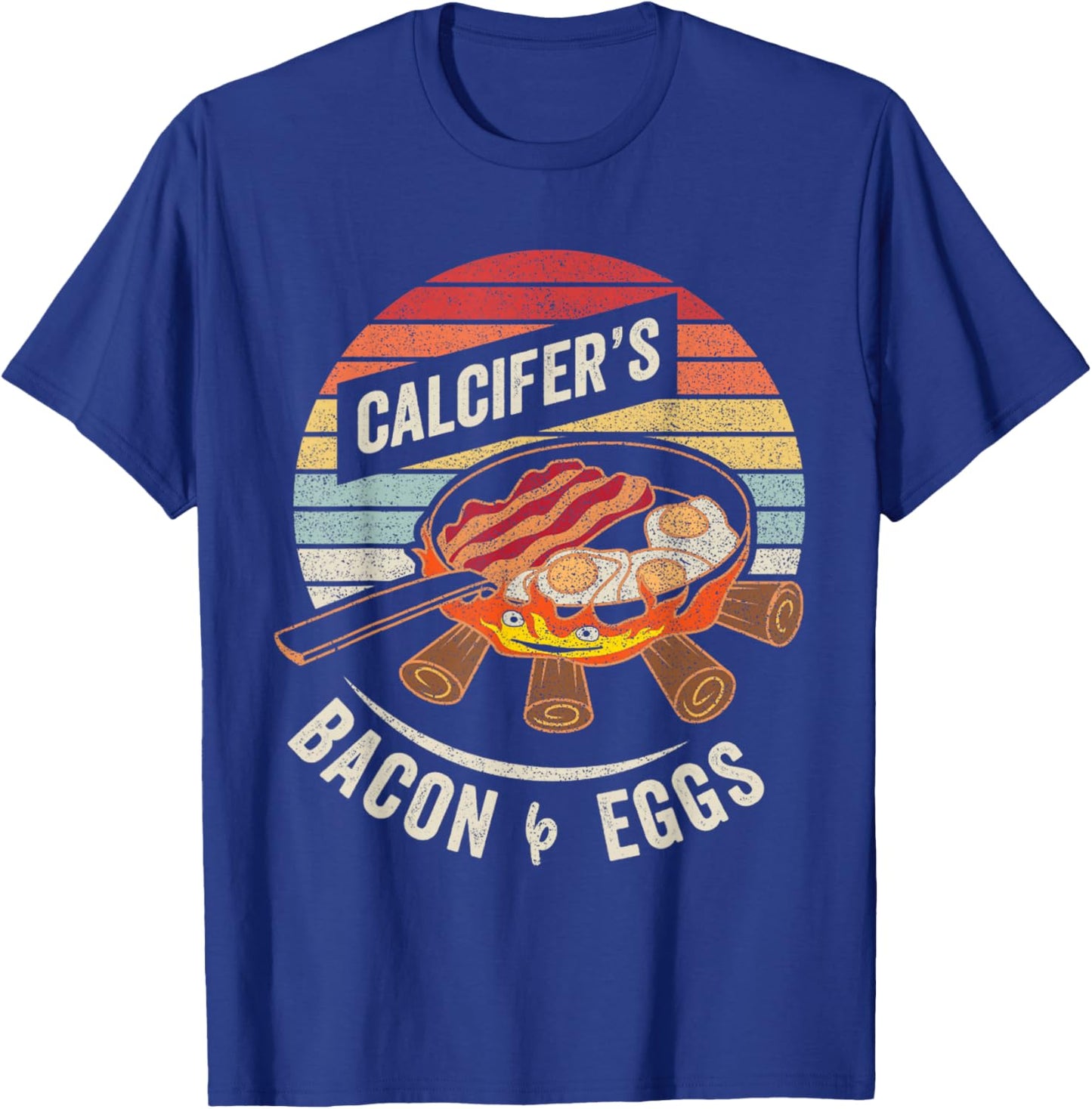 Retro Calcifer's Bacon and Egg Cook Food Lover T-Shirt - T-Shirt | Royal