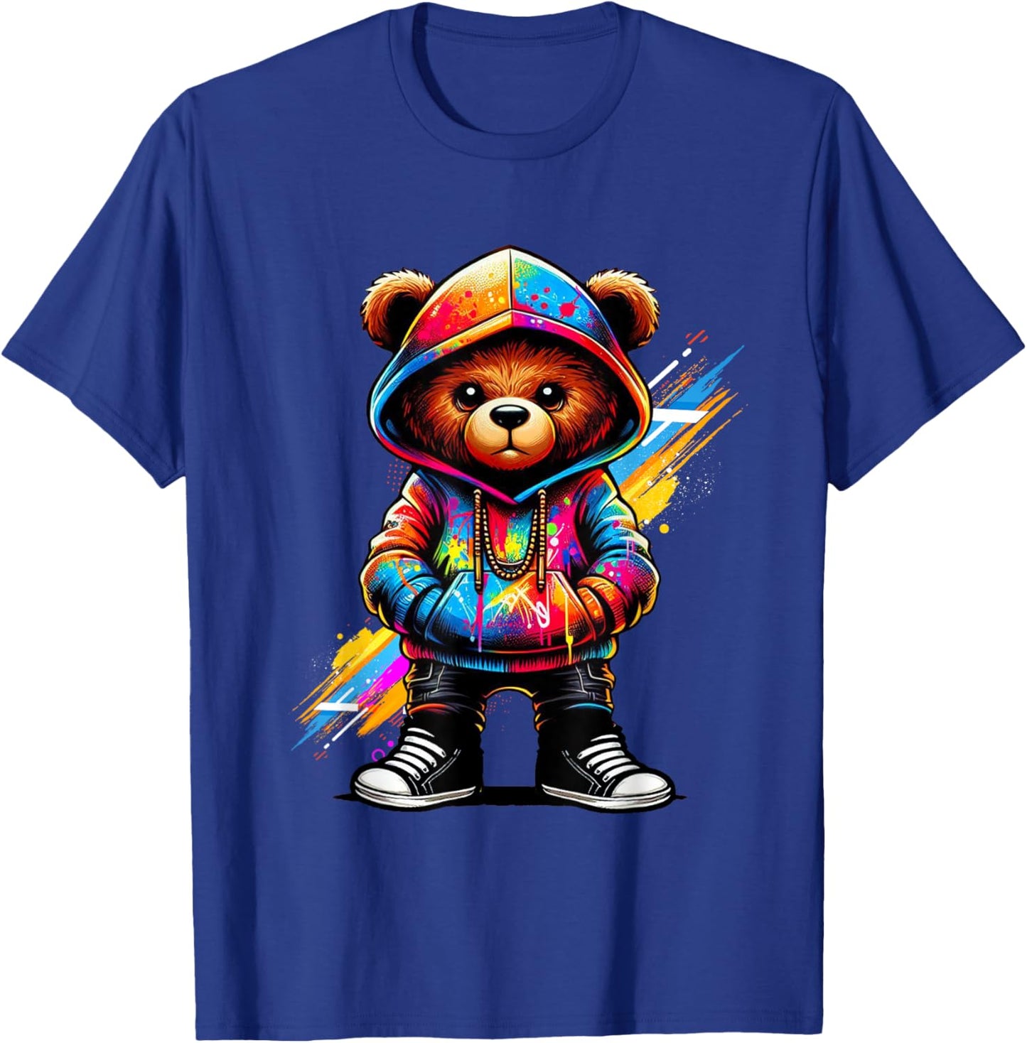 Hip Hop Teddy Bear Colorful Urban Rap Music Breakdancing T-Shirt - T-Shirt | Royal