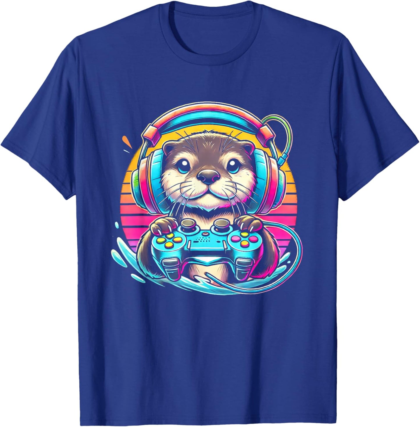 Otter Funny Video Game Controller T-Shirt - T-Shirt | Royal