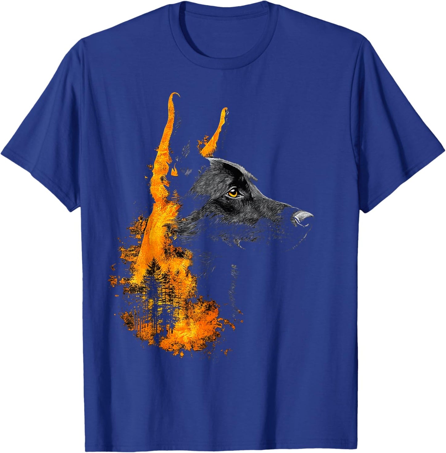 Belgian Malinois Dog Motif Pet Illustration Belgian Malinois T-Shirt - T-Shirt | Royal