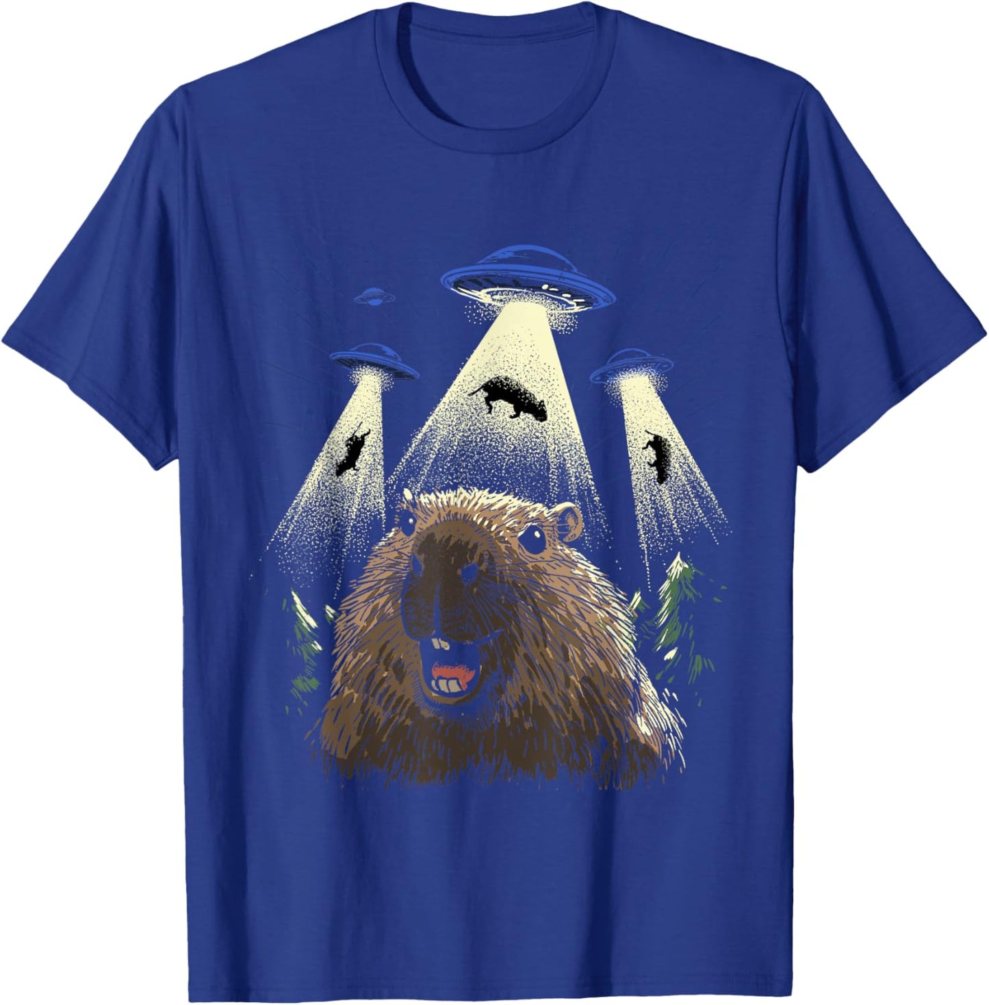 Alien Capybara Shirt Invasion Capybara Selfie UFO Abduction T-Shirt - T-Shirt | Royal