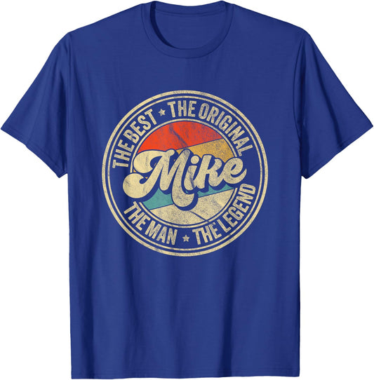 Retro Mike Name Saying Funny Mike T-Shirt - T-Shirt | Royal