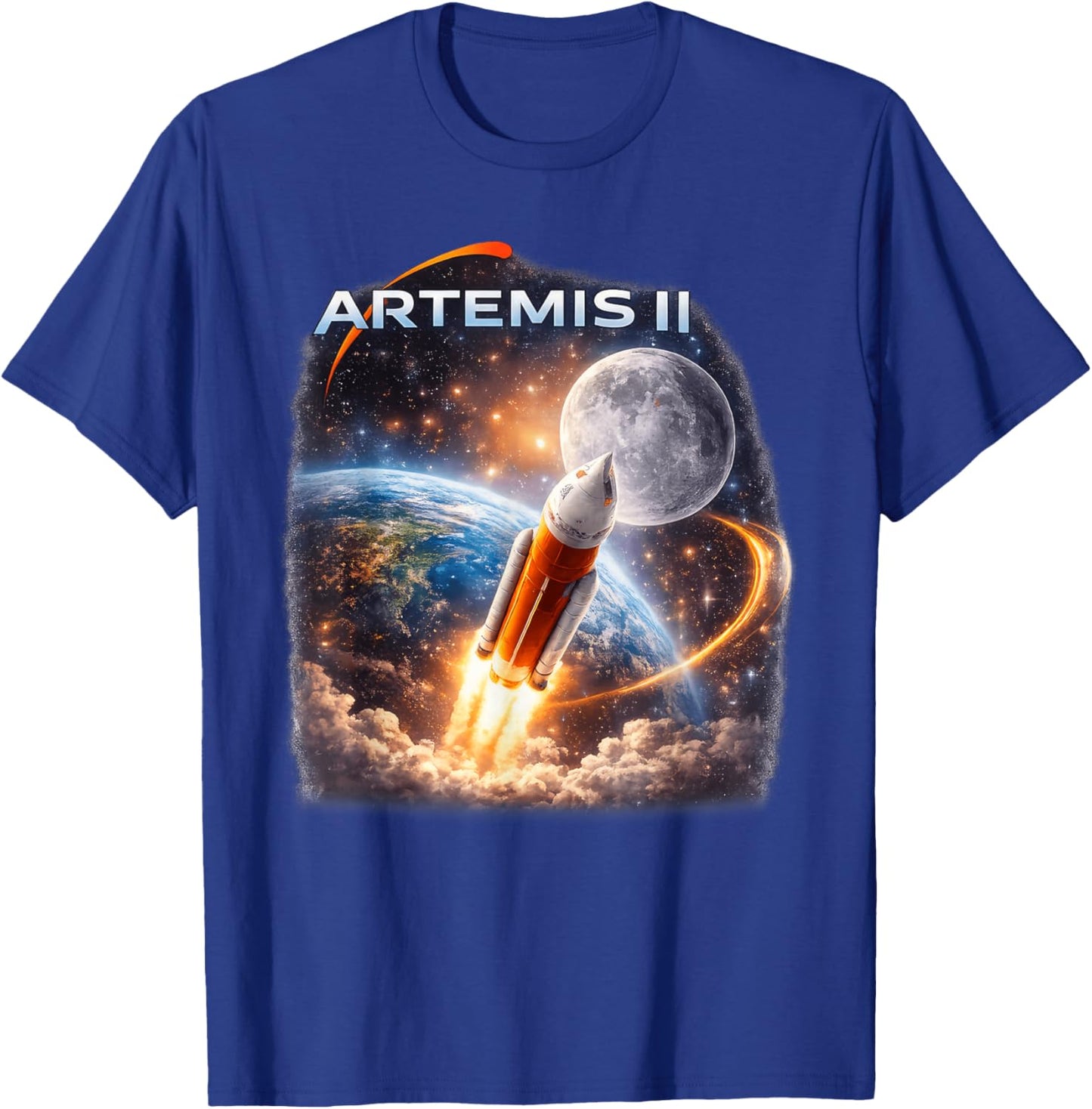 Artemis II Rocket Space Launch Back to The Moon Mission 2026 T-Shirt - T-Shirt | Royal