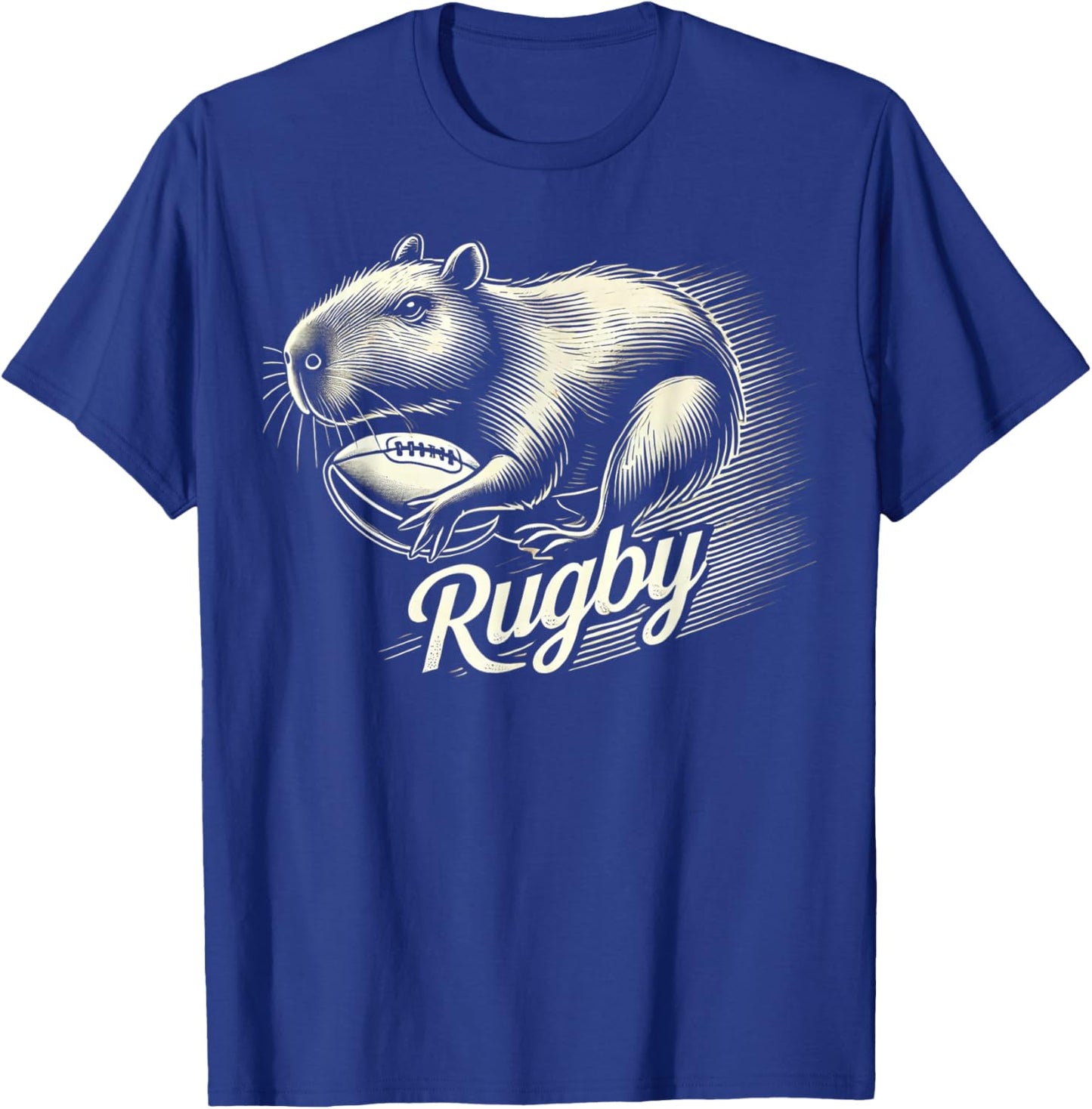 Capybara Rugby Sports Gifts Funny Rugby Player T-Shirt - T-Shirt | Royal