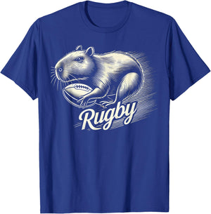 Capybara Rugby Sports Gifts Funny Rugby Player T-Shirt - T-Shirt | Royal