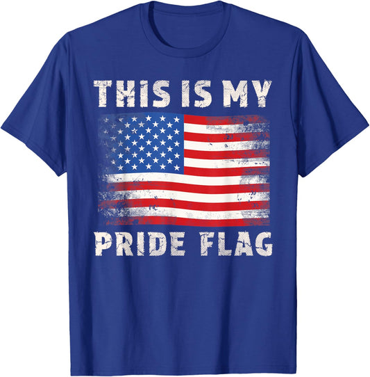 This Is My Pride Flag Shirt Patriotic USA Flag 4th July T-Shirt - T-Shirt | Royal