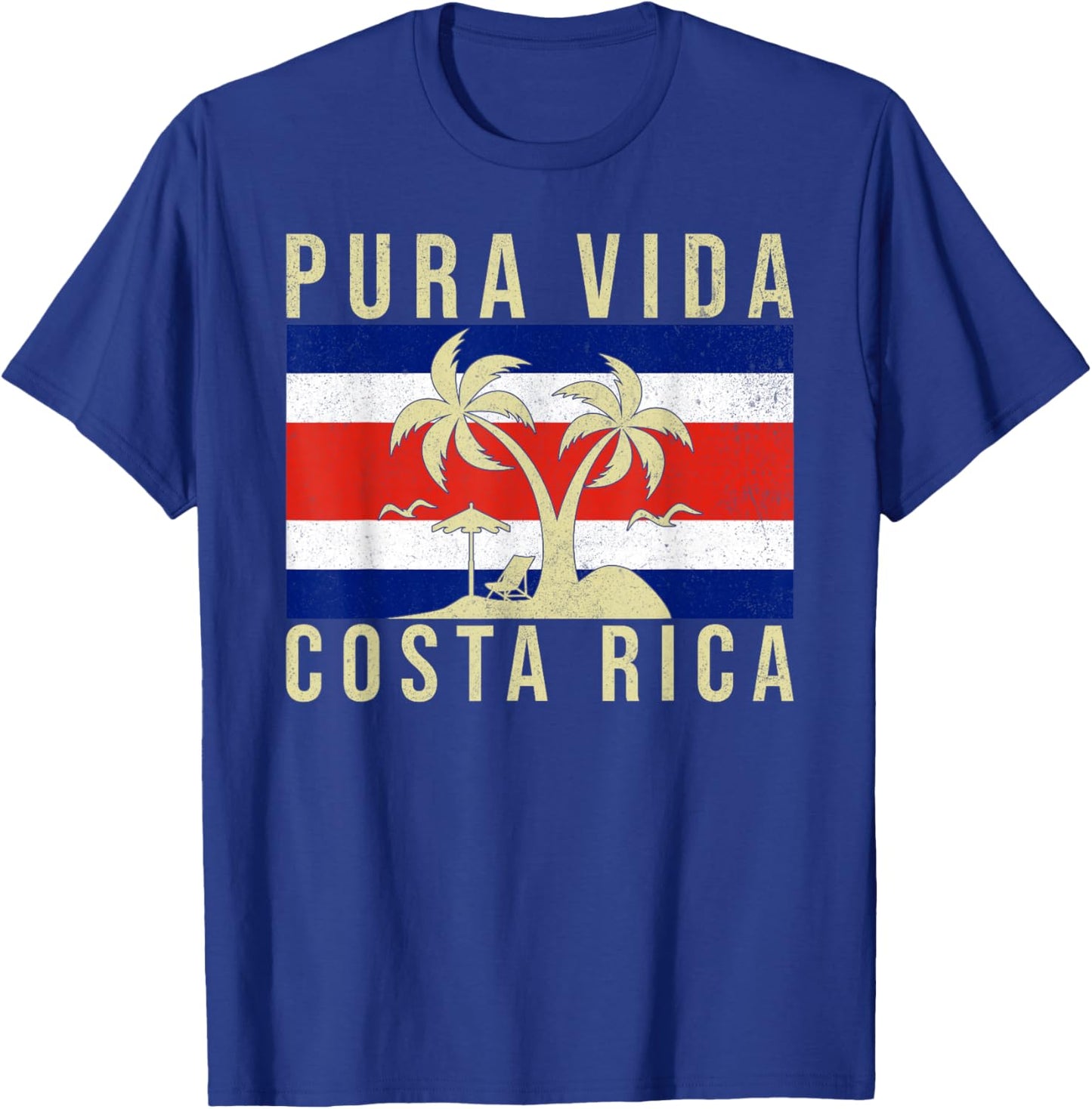 Vintage Family Vacation Costa Rica Flag Pura Vida Beach T-Shirt - T-Shirt | Royal