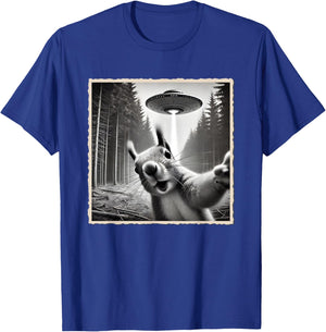Squirrel Selfie With UFO | Funny Squirrel T-Shirt - T-Shirt | Royal