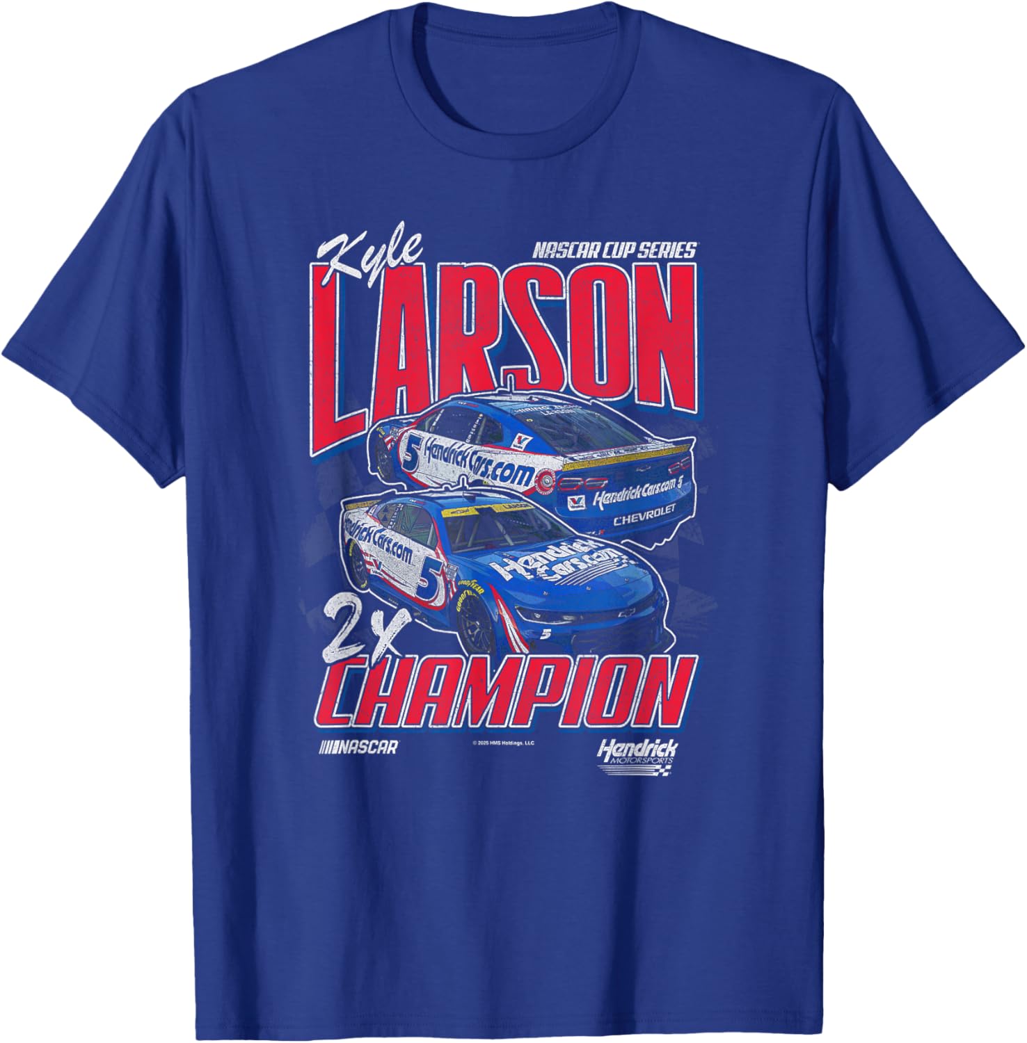 Hendrick Motorsports Kyle Larson Nascar Series 2X Champion T-Shirt - T-Shirt | Royal