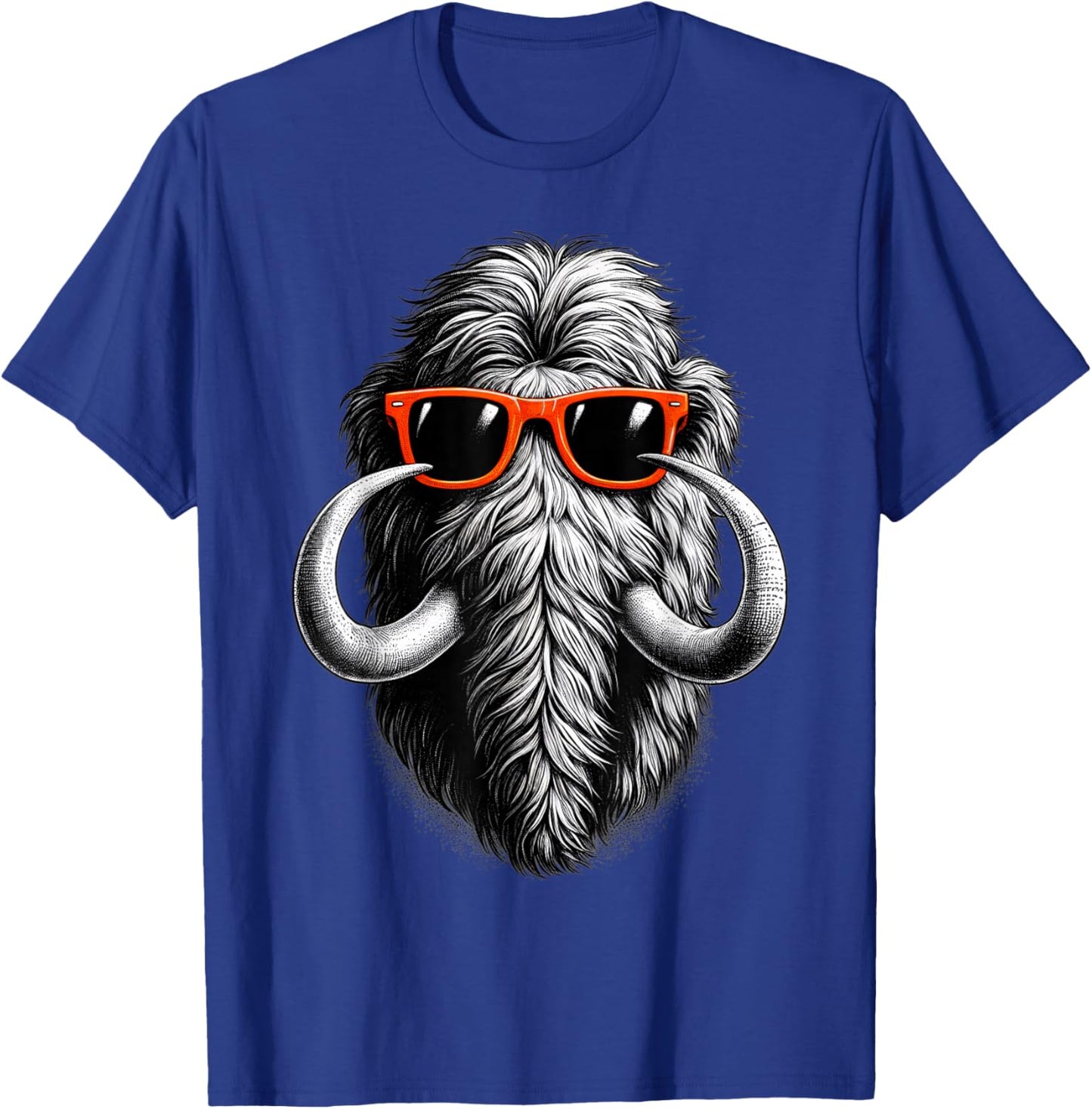 Cool Woolly Mammoth Wearing Sunglasses Graphic Art T-Shirt - T-Shirt | Royal