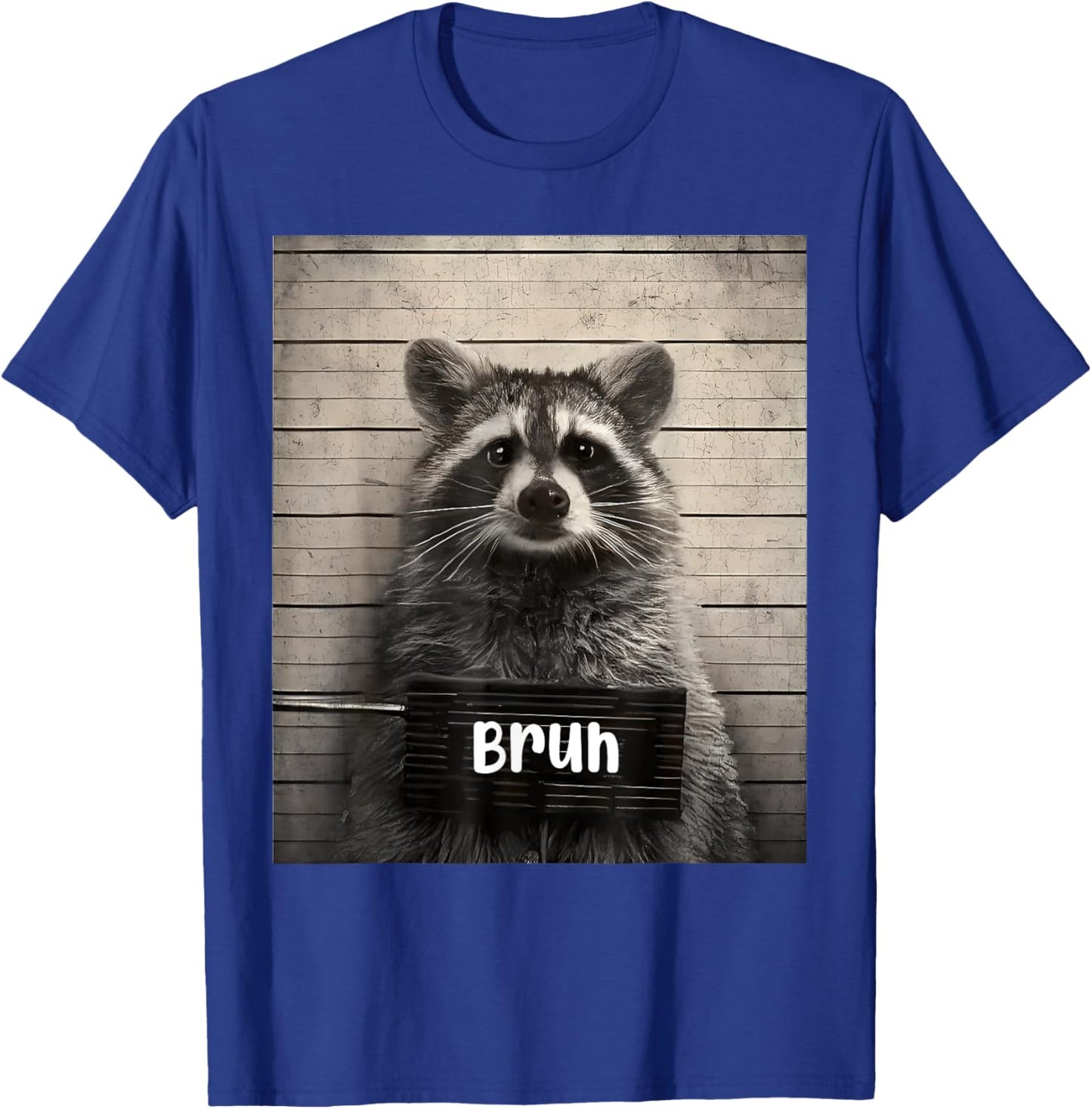 Bruh Streetwear For Teens -Adults Raccoon Meme - Black, Small, Short Sleeve, Cotton 65%, Polyester 35%, Novelty T-Shirt - T-Shirt | Royal
