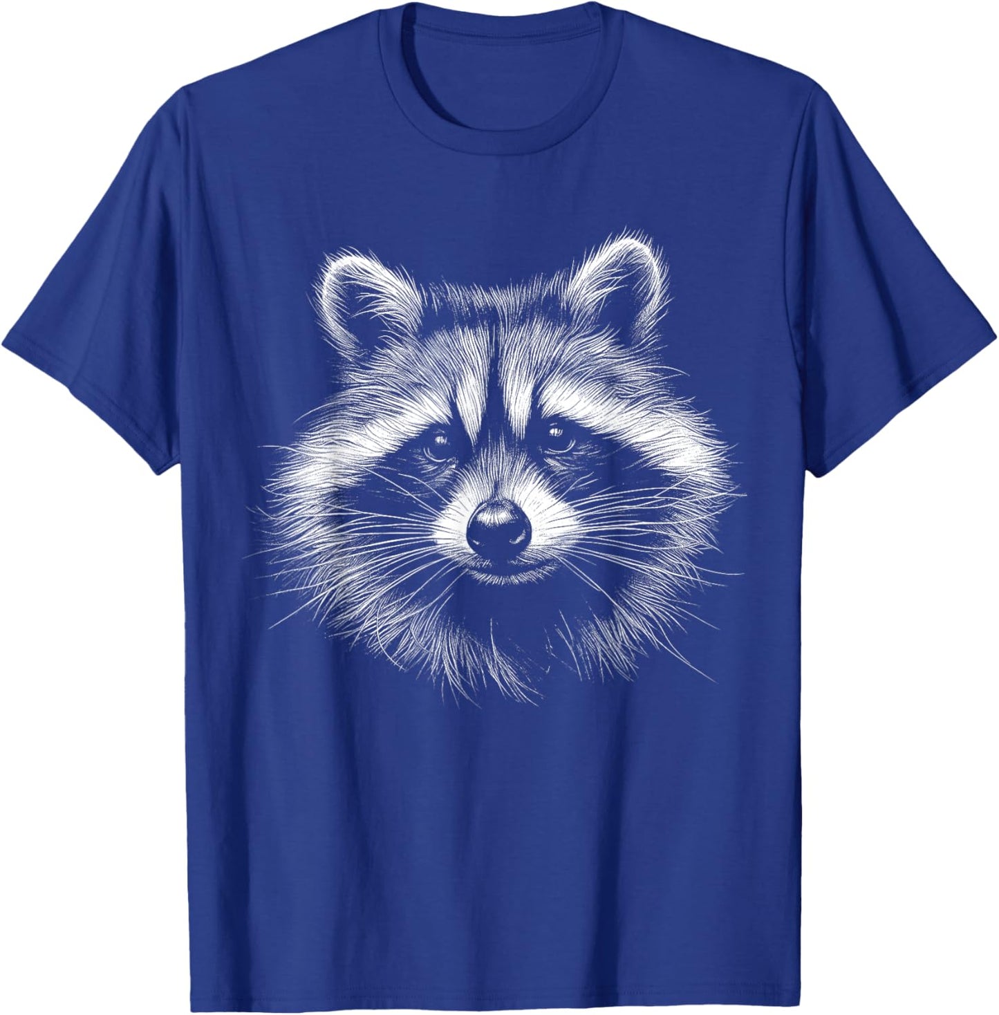 Adults Raccoon Lover Art Design , Black, Small, Short Sleeve, Classic Fit, Polyester 100% T-Shirt - T-Shirt | Royal