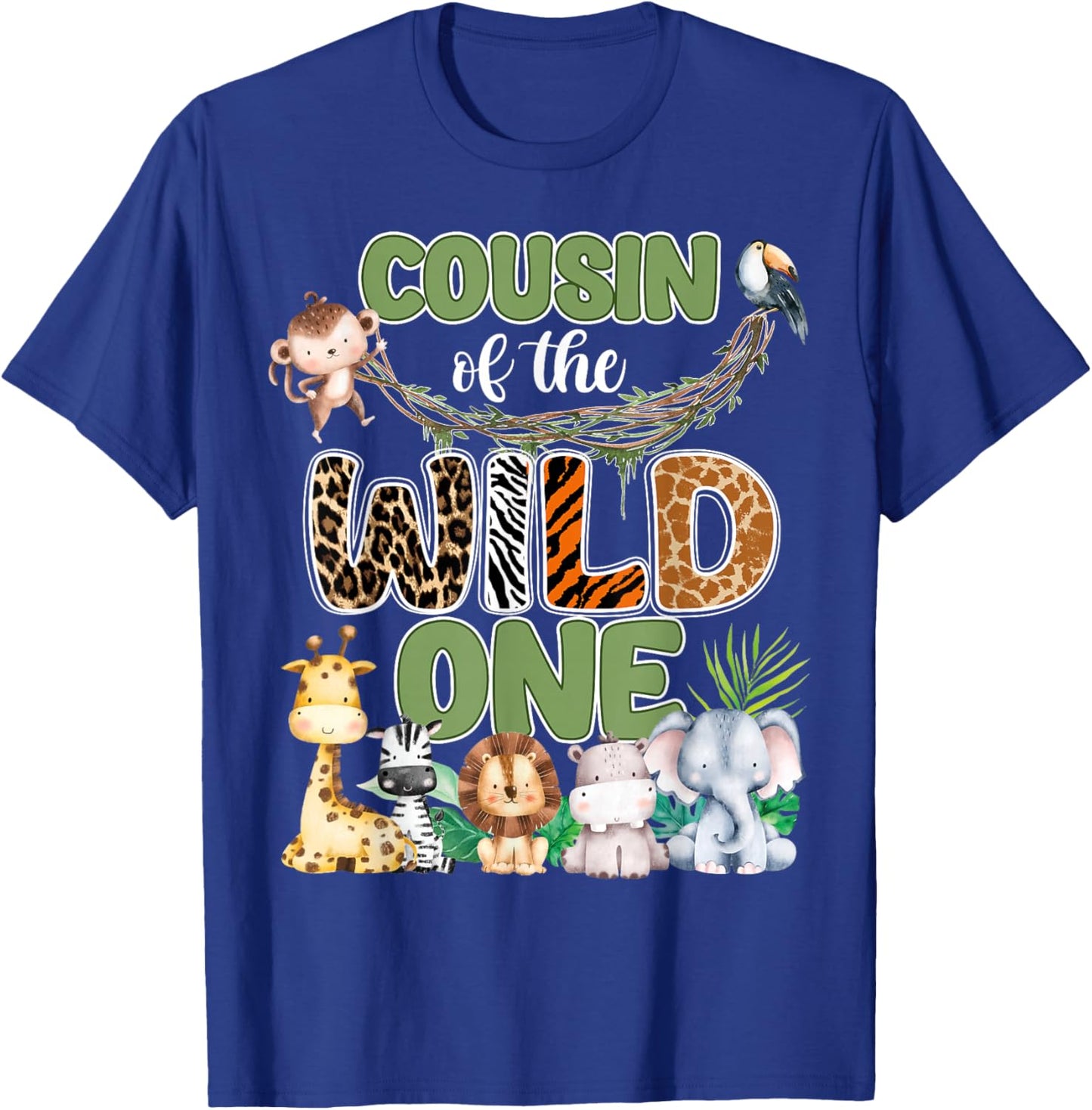 Cousin of The Wild One 1St Birthday Family Safari Jungle T-Shirt - T-Shirt | Royal