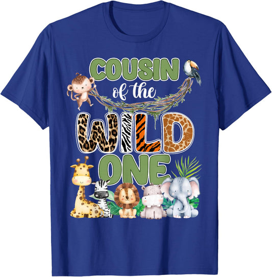 Cousin of The Wild One 1St Birthday Family Safari Jungle T-Shirt - T-Shirt | Royal
