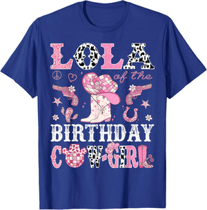 Lola Of The Birthday Cow-Girl Pink Disco Rodeo Western T-Shirt - T-Shirt | Royal