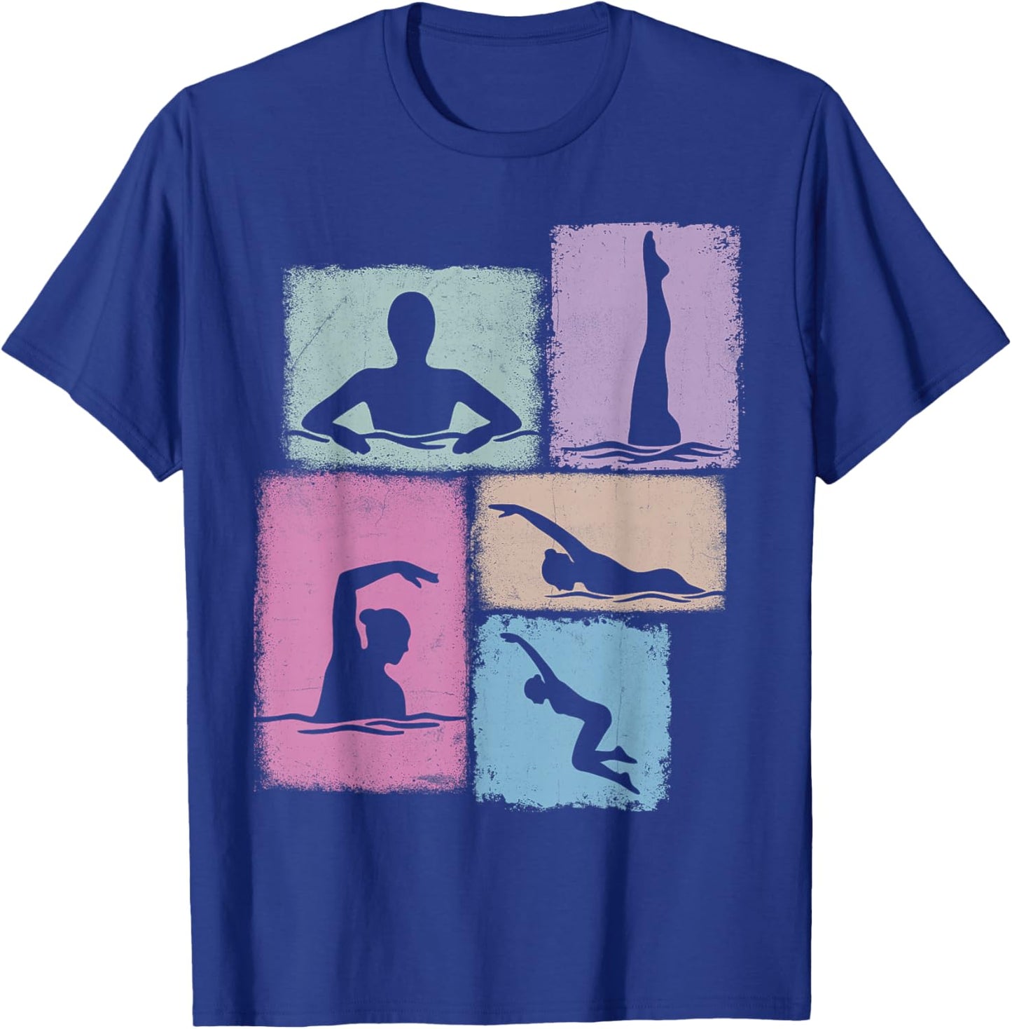 Swim Collage Swimmer Women Kids Swimming Coach Youth Girl T-Shirt - T-Shirt | Royal