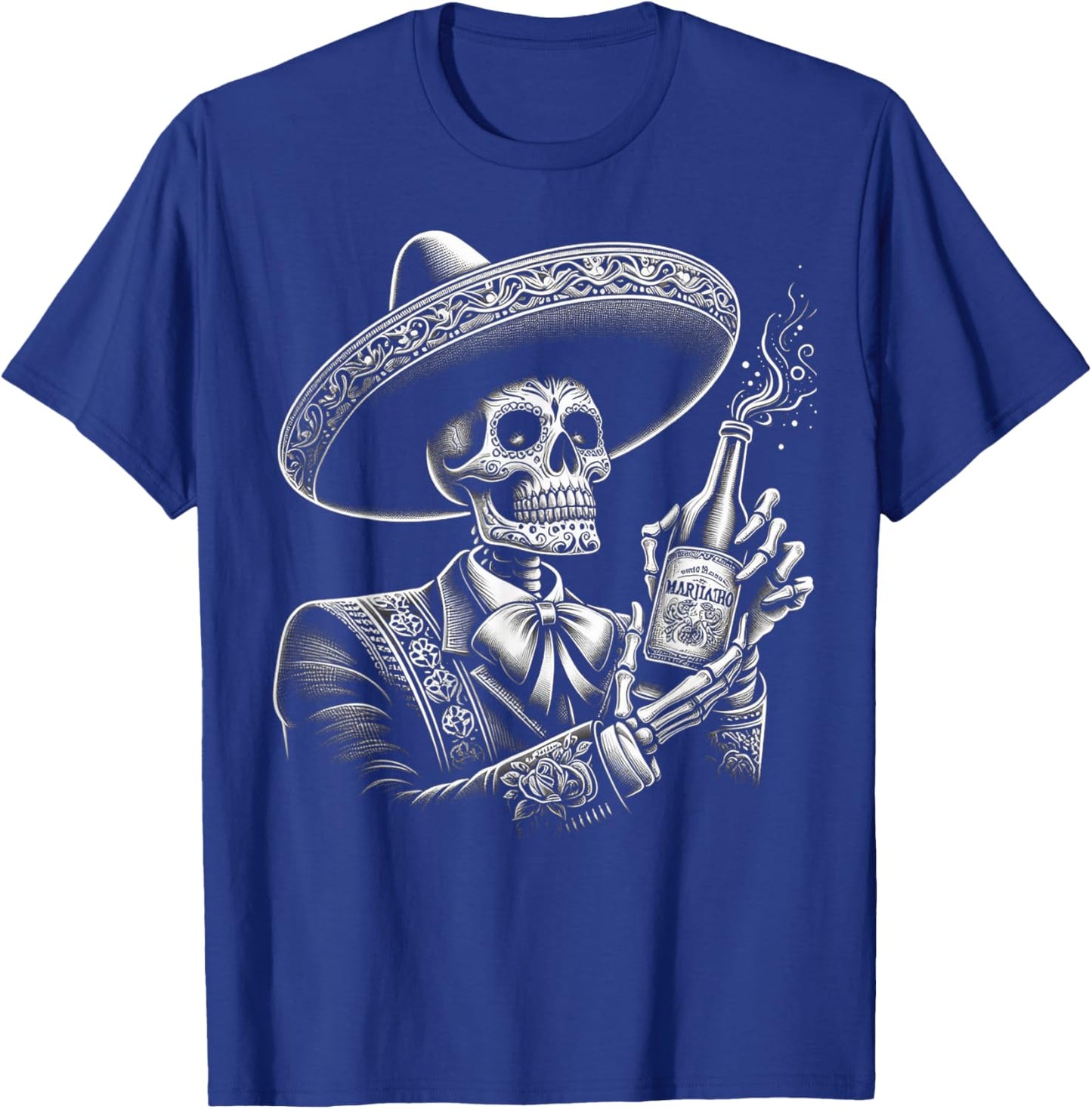 Vintage Skeleton Tequila Mexico Dia De Los Muertos Mexican T-Shirt - T-Shirt | Royal