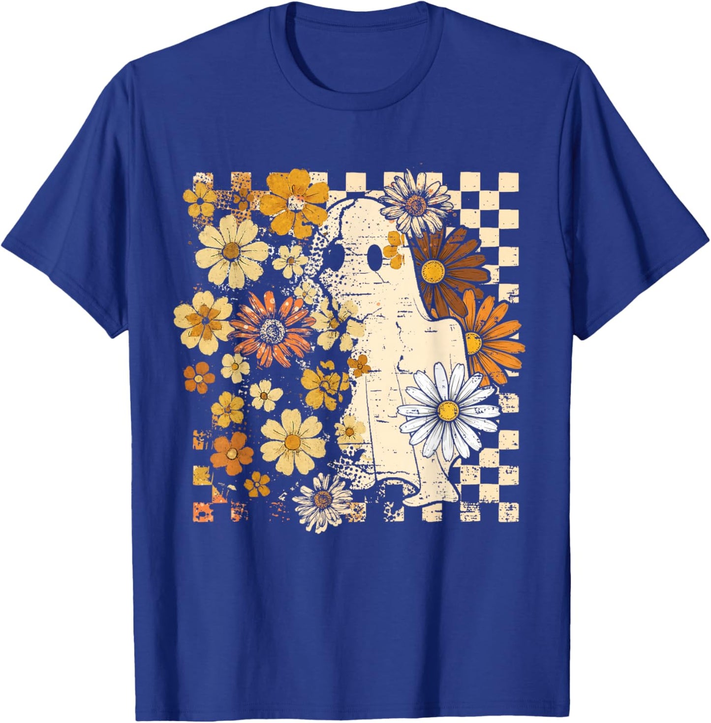 Vintage Ghost Floral Halloween Fall Thankgiving Costume T-Shirt - T-Shirt | Royal
