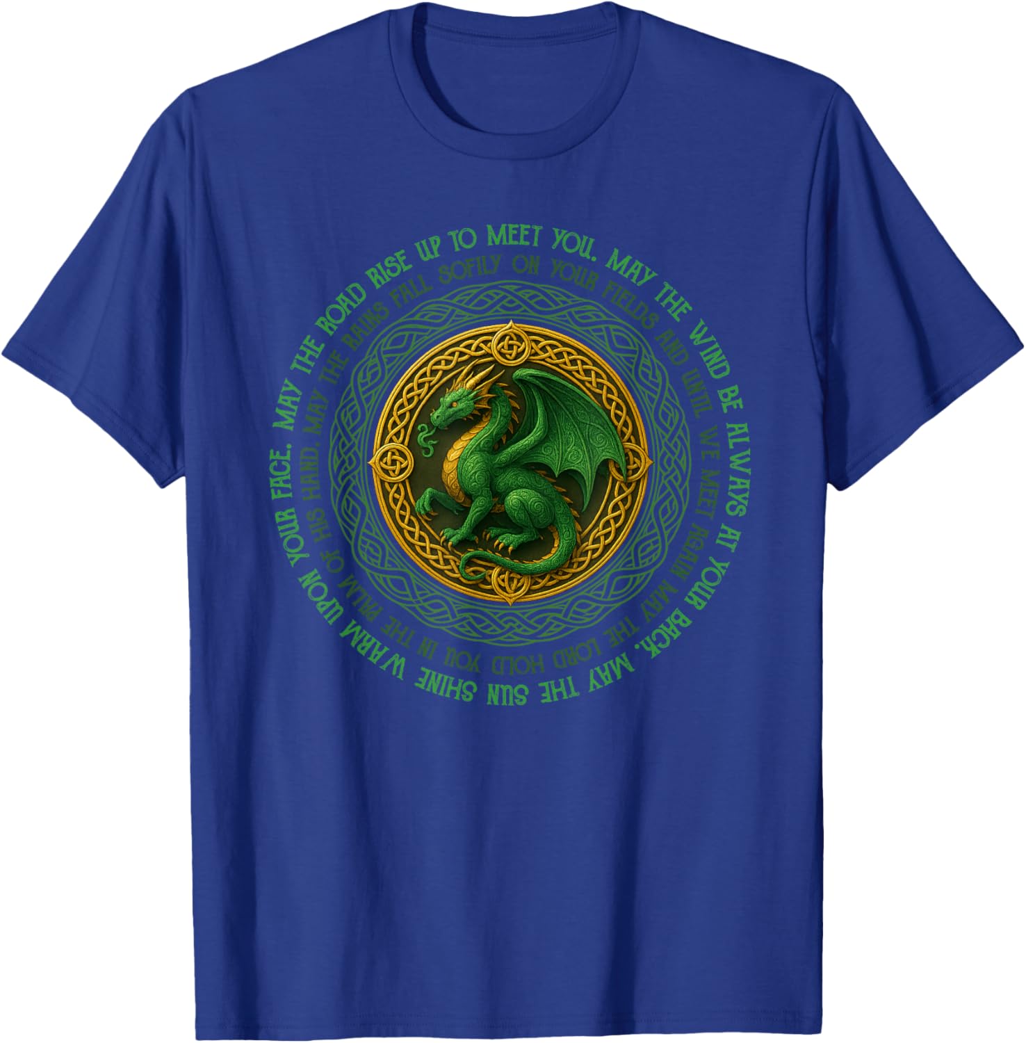 Vintage Celtic Knot Irish Dragon St. Patrick's Day Men Women T-Shirt - T-Shirt | Royal