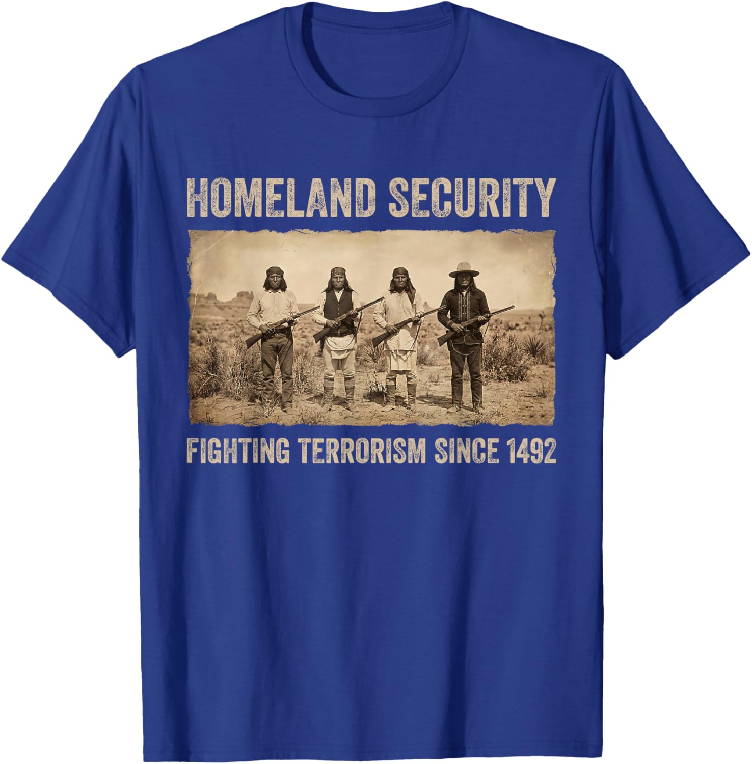 Native American Homeland Security Funny Indian Pride Men T-Shirt - T-Shirt | Royal