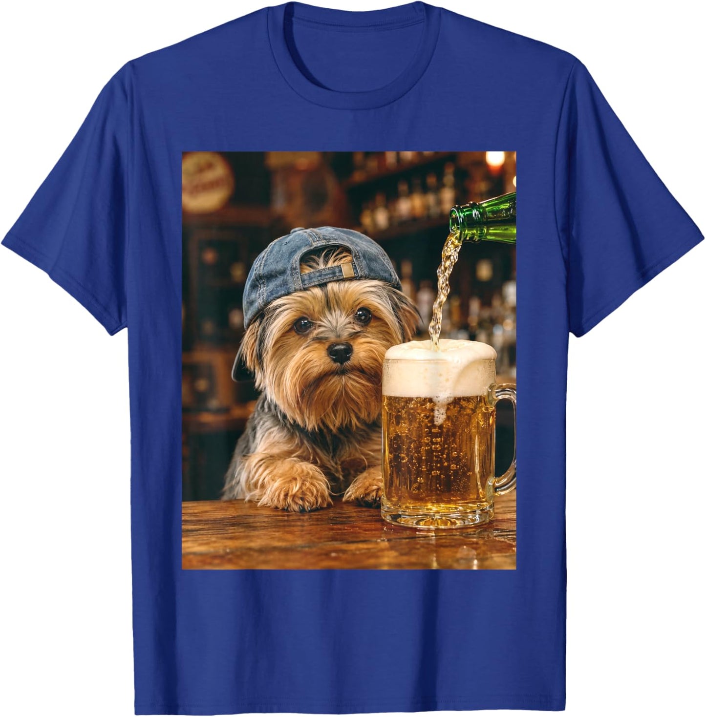 Yorkie Drinking Beer Funny Dog Meme T-Shirt - T-Shirt | Royal