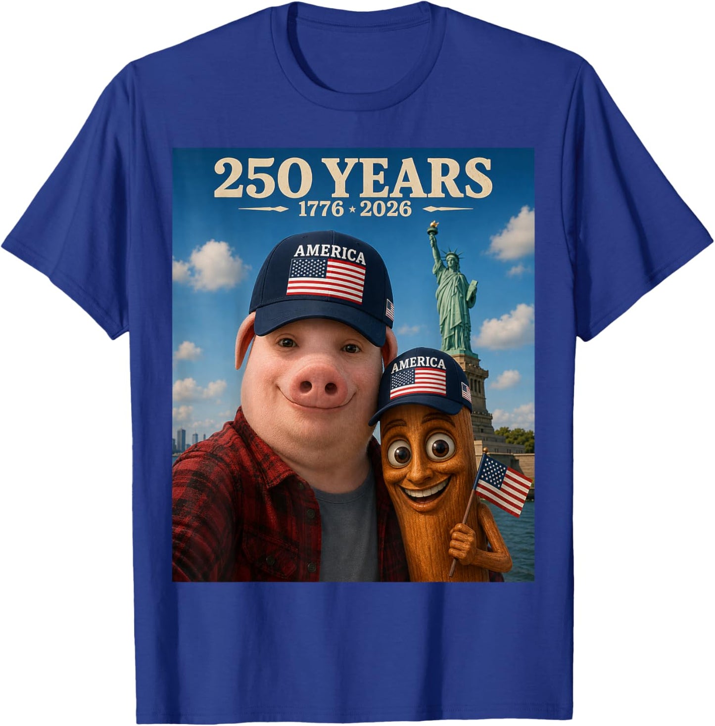John Pork, Tung Tung Tung Sahur Brainrot 250 Years 1776 2026 T-Shirt - T-Shirt | Royal