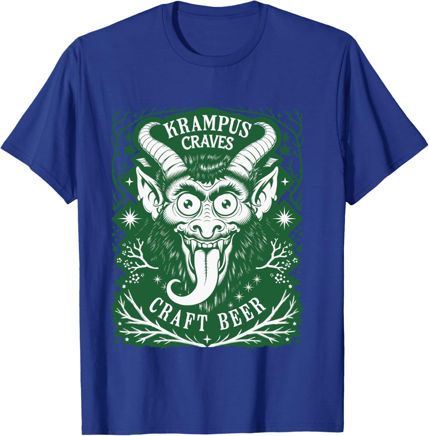 Krampus Craves Craft Beer for Funny German Krampus Folklore T-Shirt - T-Shirt | Royal