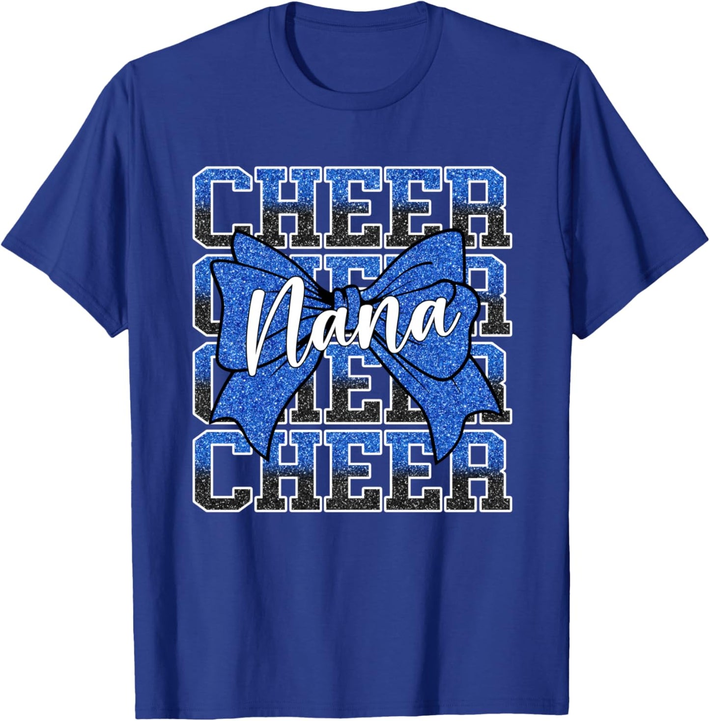 Coquette Cheer Nana Bow Sport Cheerleader Cheerleading Blue T-Shirt - T-Shirt | Royal