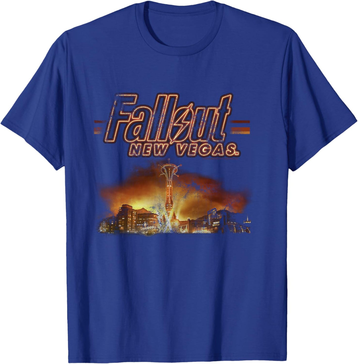 Fallout Video Game New Vegas Skyline Retro Souvenir Design Langarmshirt T-Shirt - T-Shirt | Royal