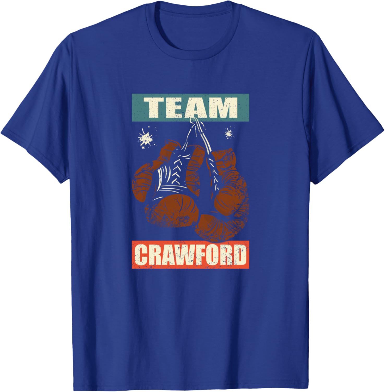 Crawford last name Retro Family Name Crawford Boxing T-Shirt - T-Shirt | Royal