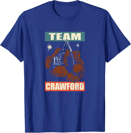 Crawford last name Retro Family Name Crawford Boxing T-Shirt - T-Shirt | Royal