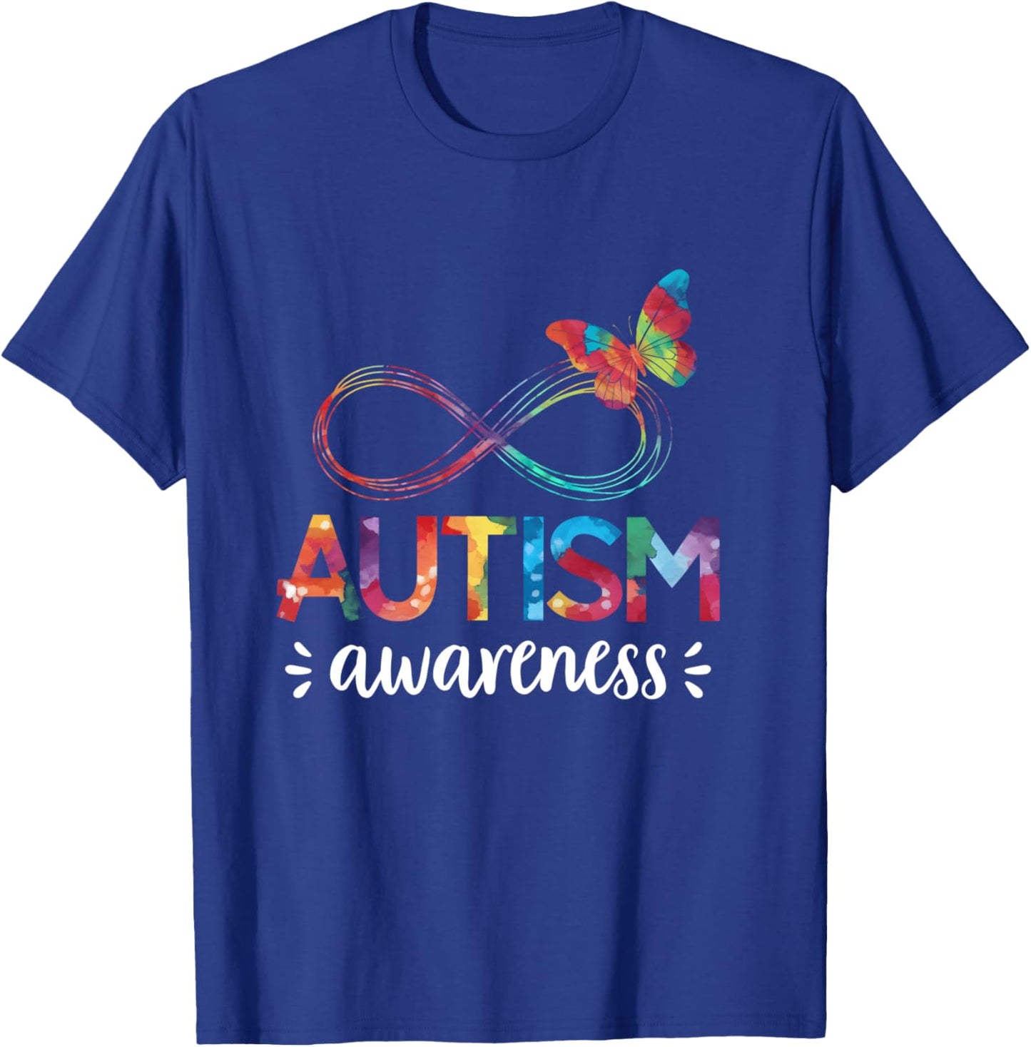 Tie Dye Autism Awareness Infinity Symbol Men Kids T-Shirt - T-Shirt | Royal