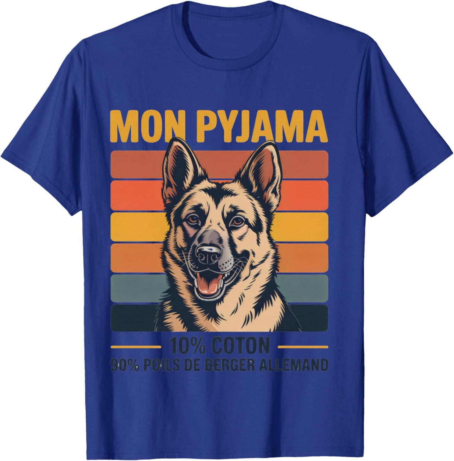 Humour Dog Gift Pyjamas Hairy German Shepherd Vintage T-Shirt - T-Shirt | Royal