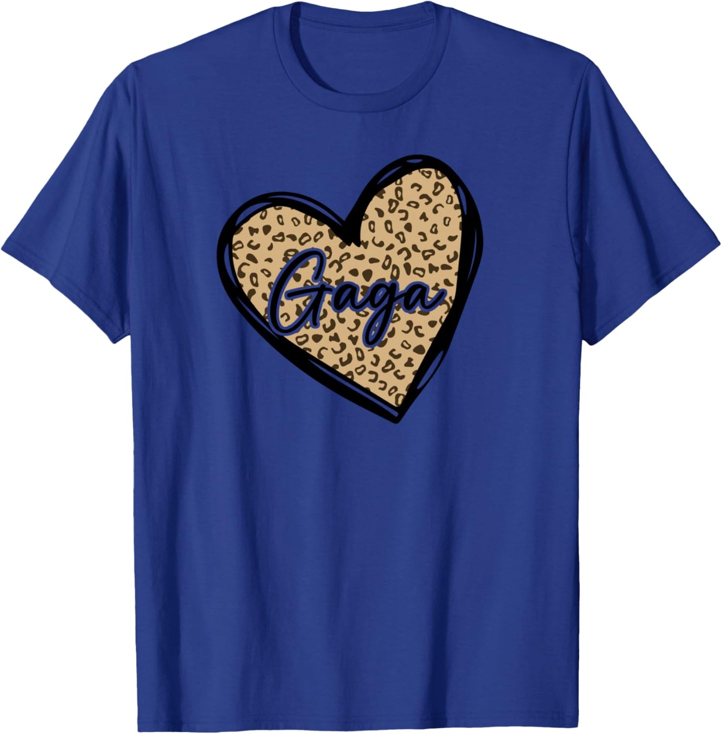 Gaga Shirts Leopard Print Mom Cheetah Love Heart T-Shirt - T-Shirt | Royal