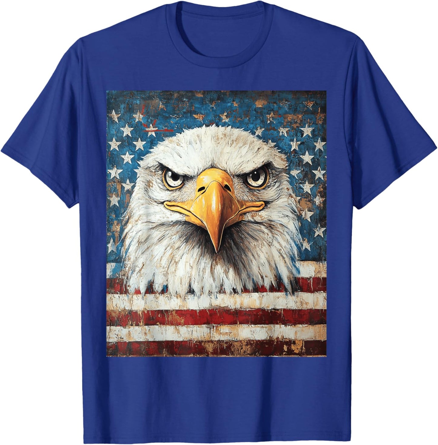 American Bald Eagle USA Flag Patriotic 4th of July Vintage T-Shirt - T-Shirt | Royal