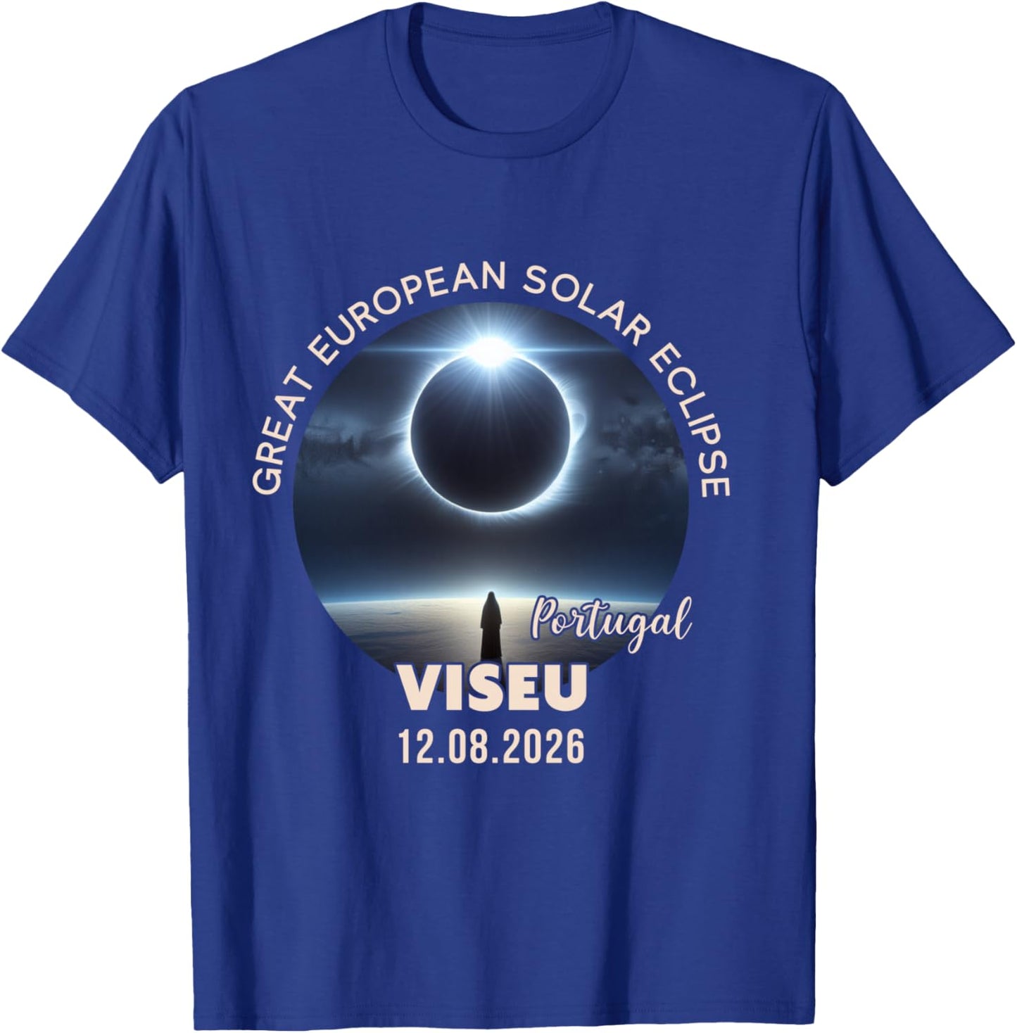 Viseu, Portugal Great European Solar Eclipse 2026 Manche Longue T-Shirt - T-Shirt | Royal