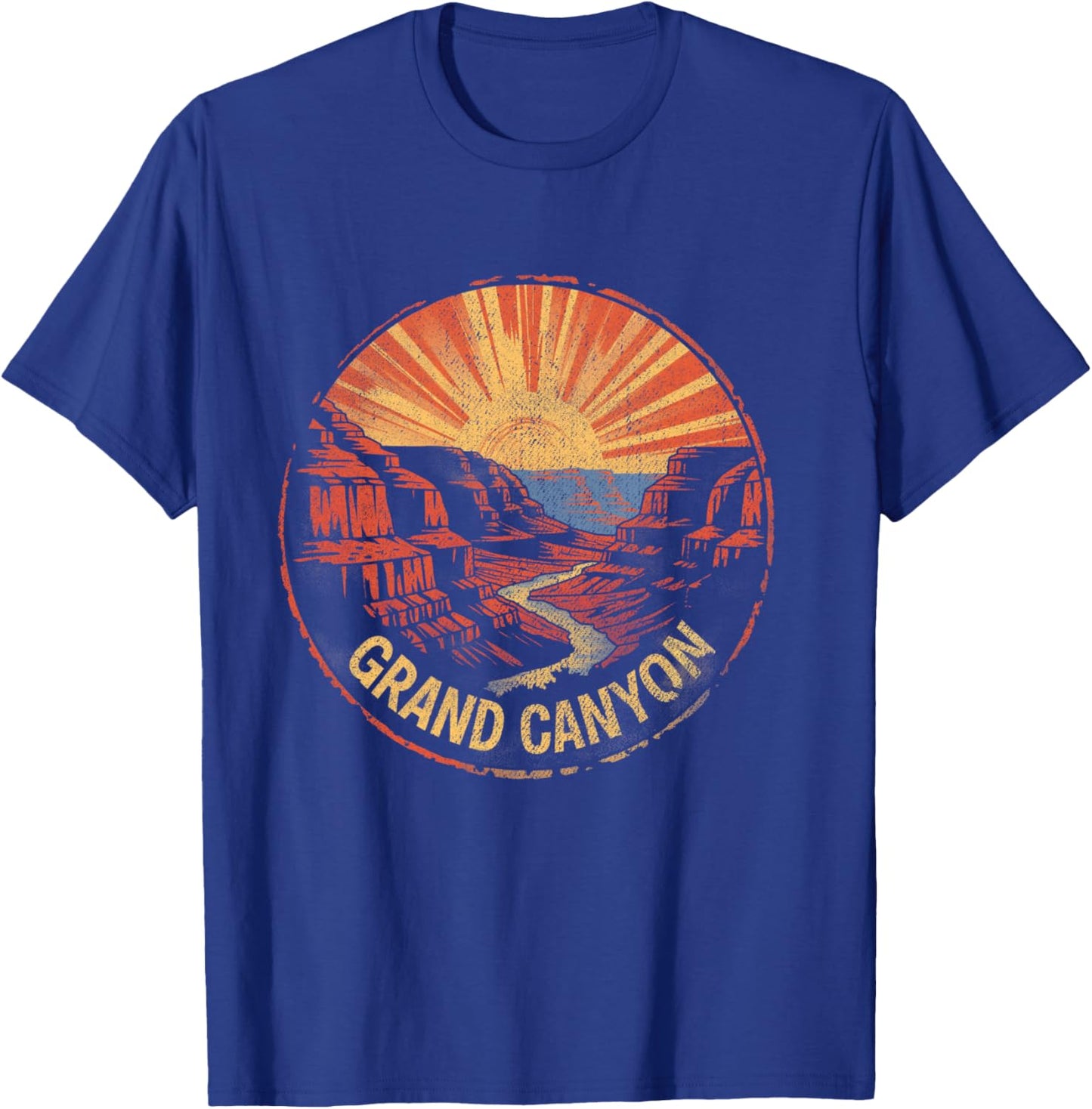 Grand Canyon - US National Park Vintage Men Women Kids Retro T-Shirt - T-Shirt | Royal