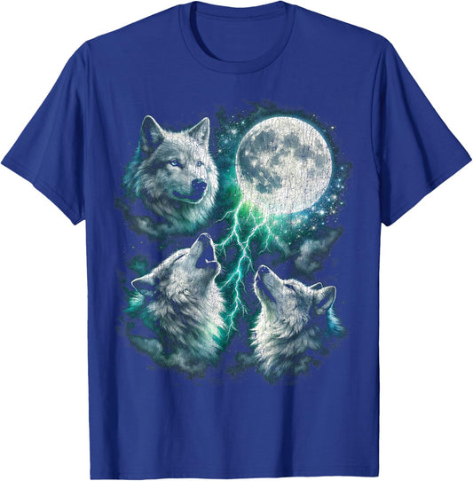 Vintage Wölfe heulen auf dem Mond Retro Wolf Lover Lustig T-Shirt - T-Shirt | Royal