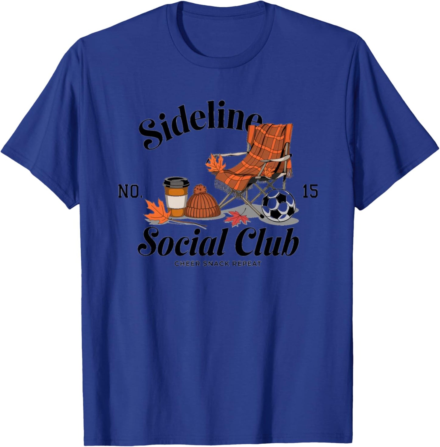 Women Sideline Social Club Soccer Mom Game Day T-Shirt - T-Shirt | Royal