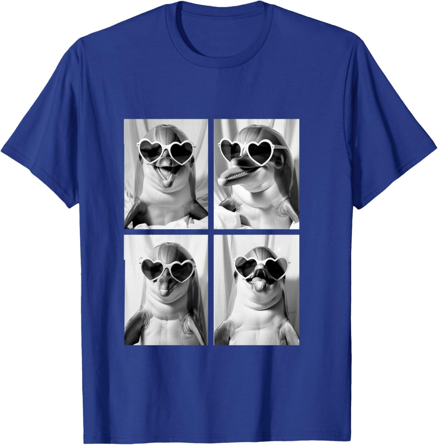 Lunettes de Soleil drôles de Dauphins avec cœurs pour la Saint-Valentin Manche Longue T-Shirt - T-Shirt | Royal