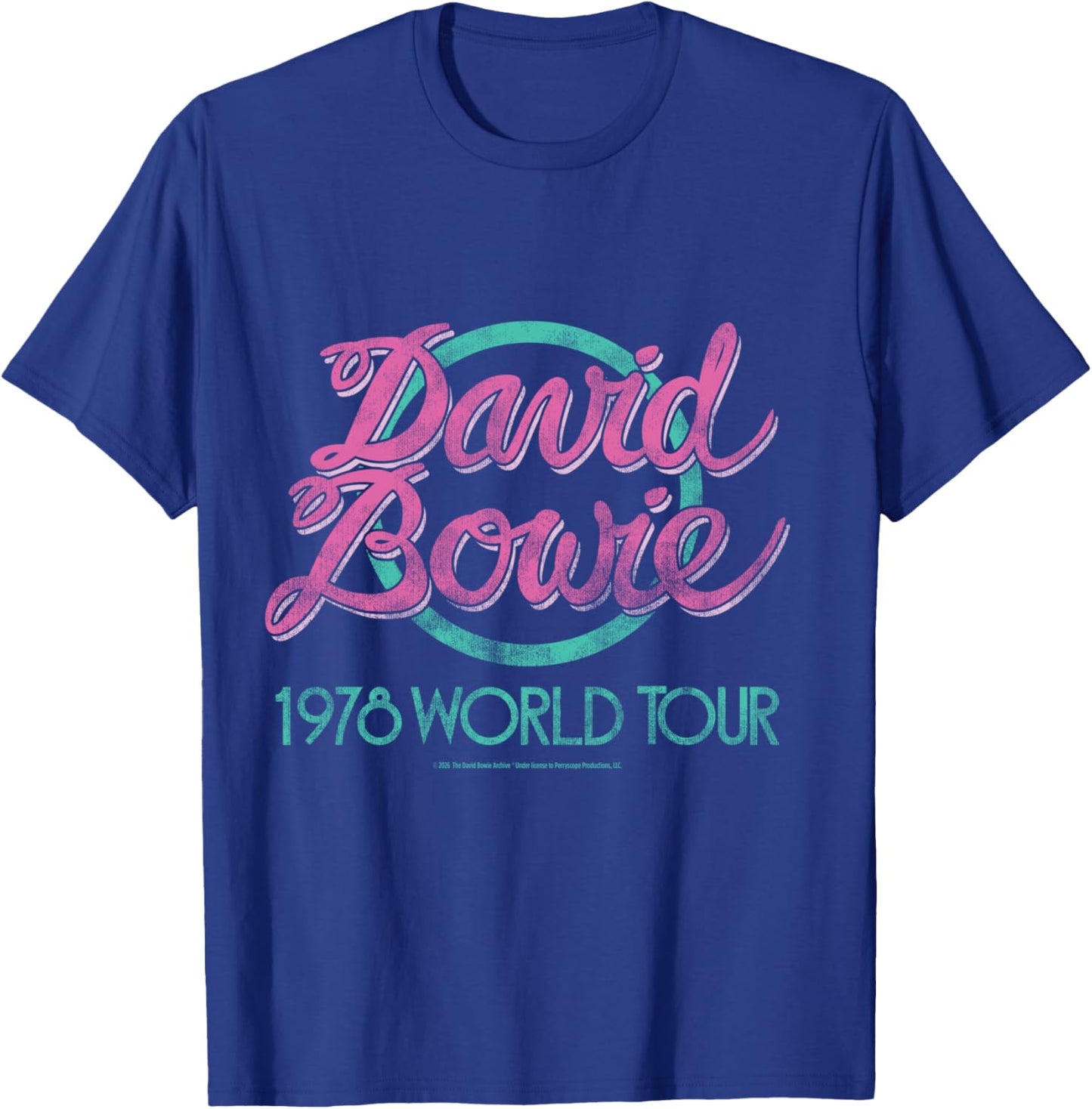 Officielle David Bowie 1978 World Tour Vintage Logo Art Manche Longue T-Shirt - T-Shirt | Royal