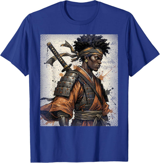 Afro Samurai Vintage Retro Anime Style T-Shirt - T-Shirt | Royal
