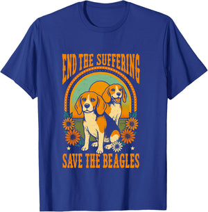 End The Suffering Save The Beagles Dog T-Shirt - T-Shirt | Royal