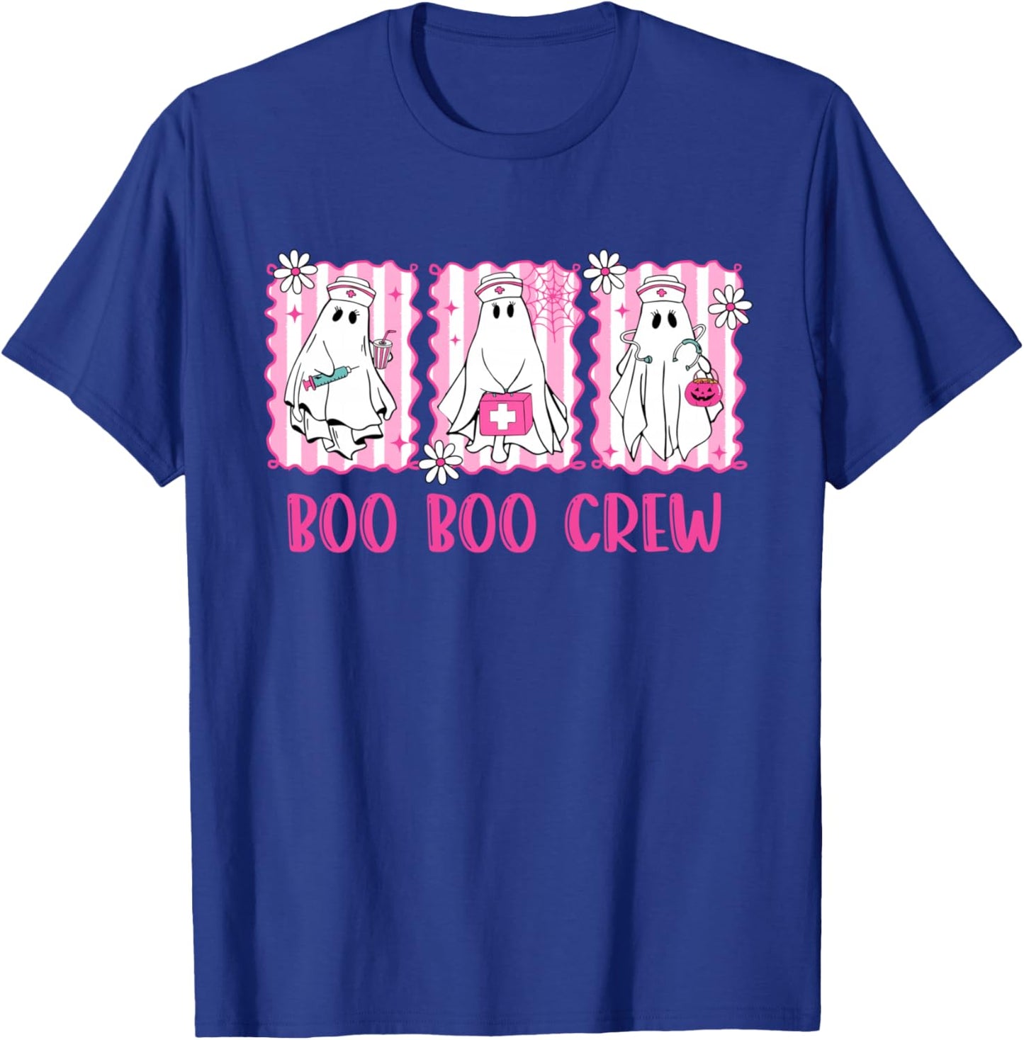 Preppy Boo Crew Night Shift Nurse Ghost Halloween Nursing T-Shirt - T-Shirt | Royal